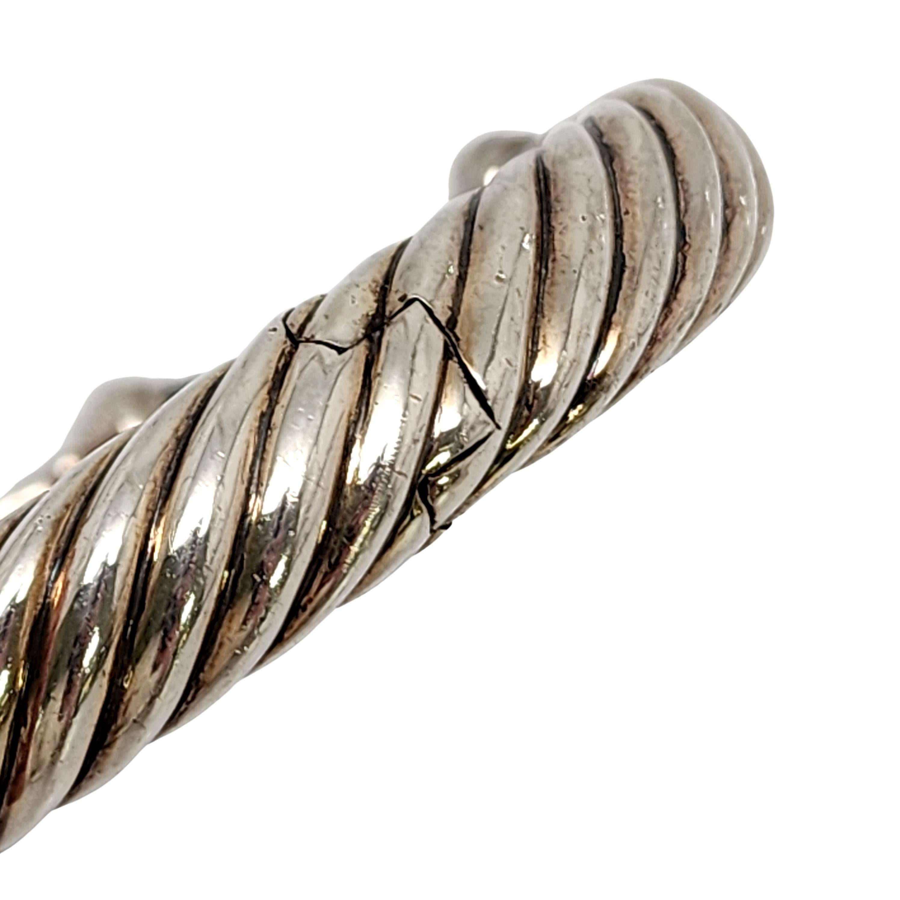 David Yurman Sterling Silver Onyx Waverly Hinged 10mm Cuff Bracelet #14545 For Sale 1