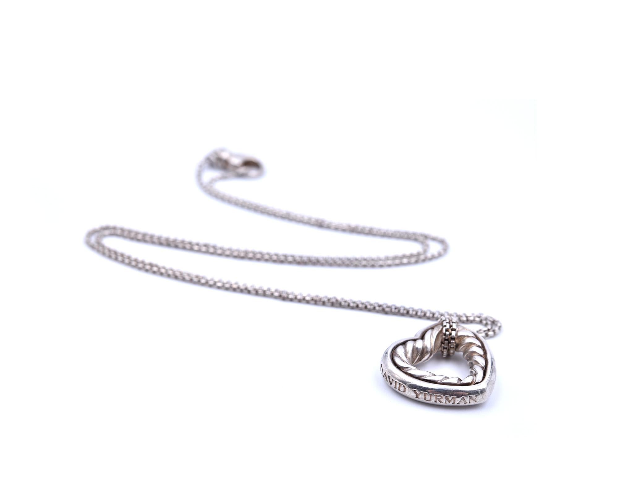 Women's David Yurman Sterling Silver Open Heart Cable Necklace