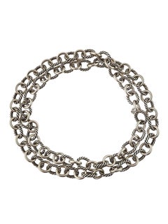 David Yurman Sterling Silver Oval Cable Link Necklace #22901