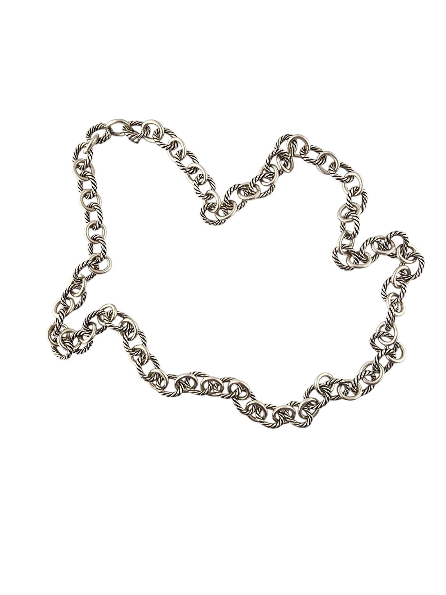 Contemporain David Yurman Sterling Silver Oval Cable Link Necklace #22901 (collier à maillons ovales en argent) en vente