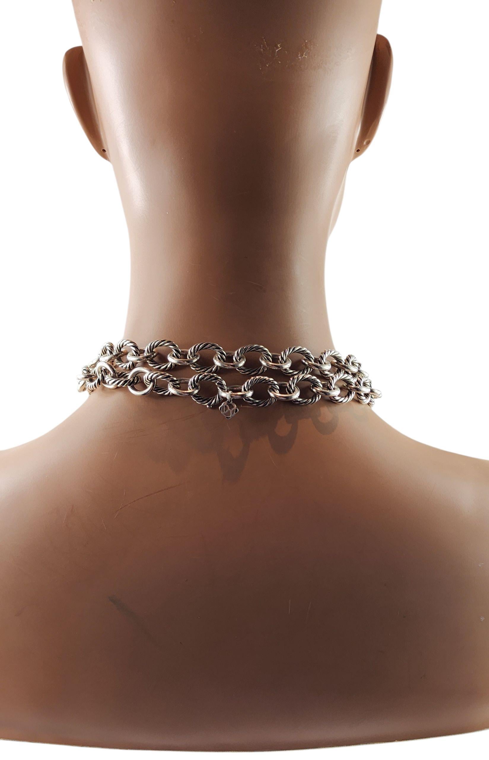 David Yurman Sterling Silver Oval Cable Link Necklace #22901 (collier à maillons ovales en argent) Pour femmes en vente