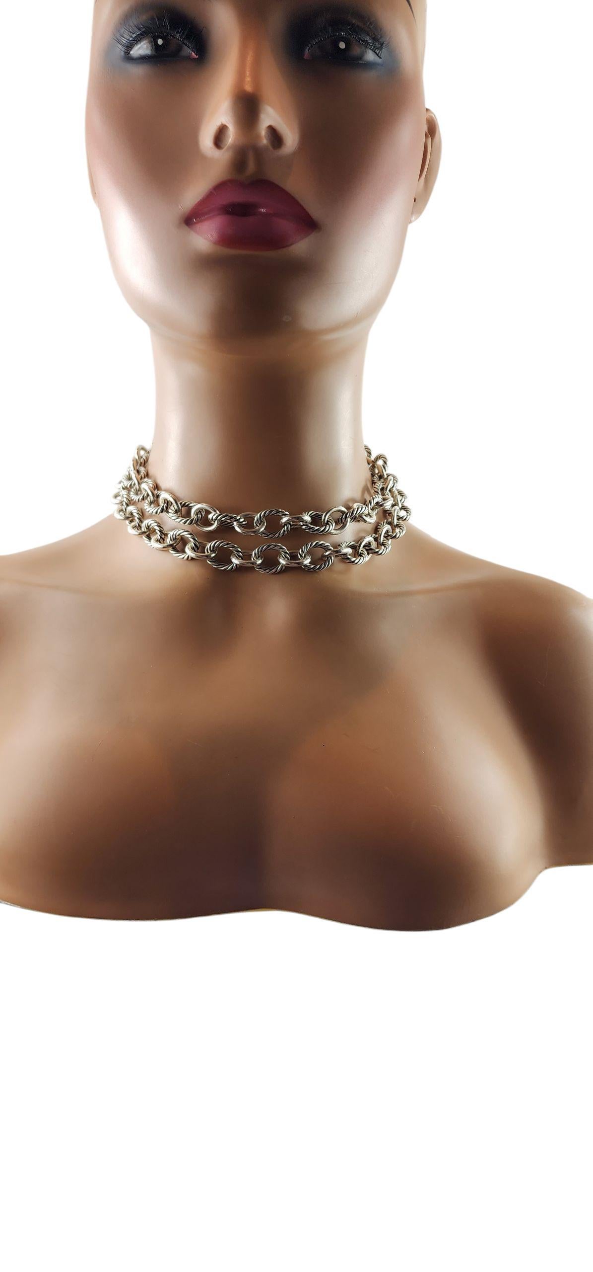 David Yurman Sterling Silver Oval Cable Link Necklace #22901 (collier à maillons ovales en argent) en vente 1