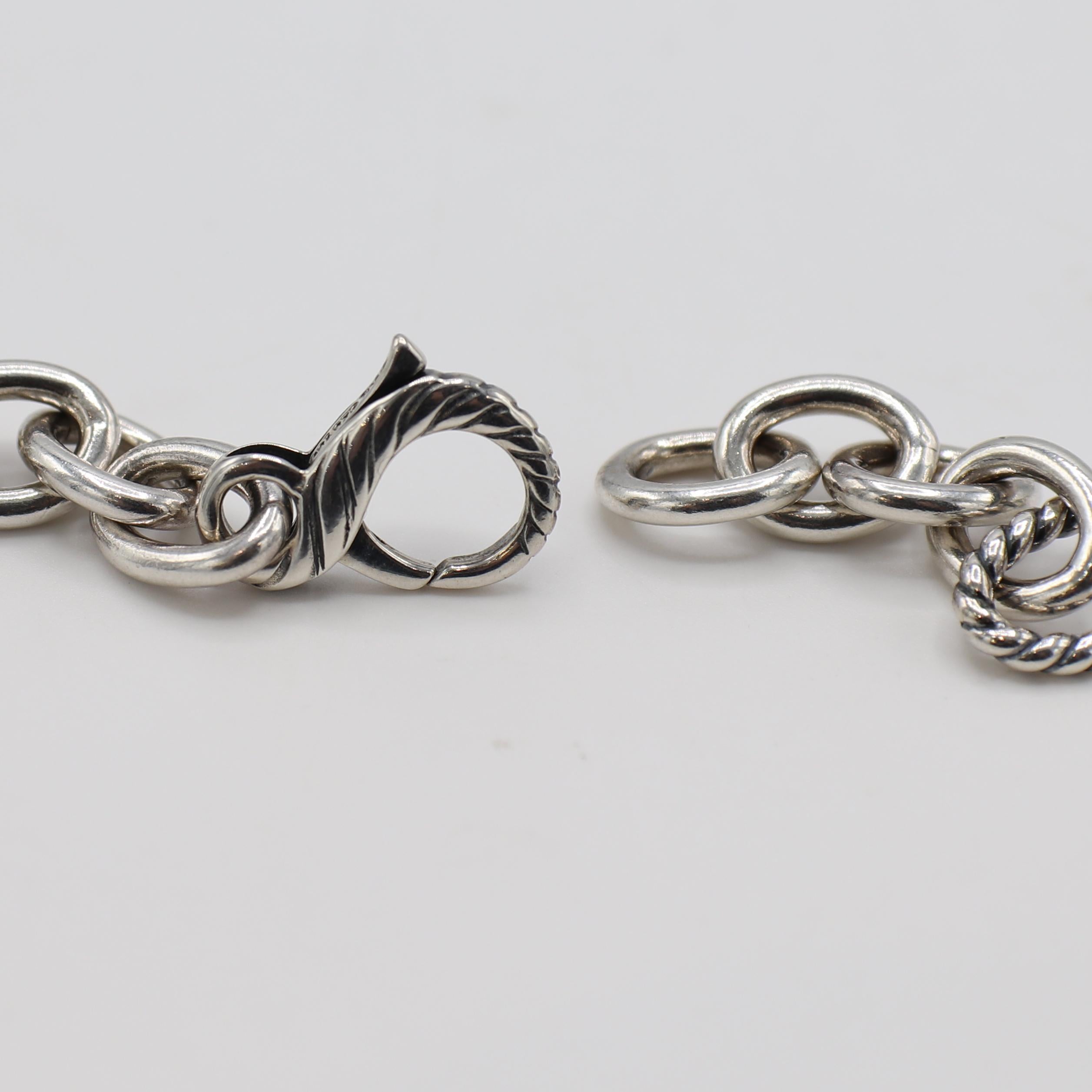 Modern David Yurman Sterling Silver Oval Chain Link Necklace