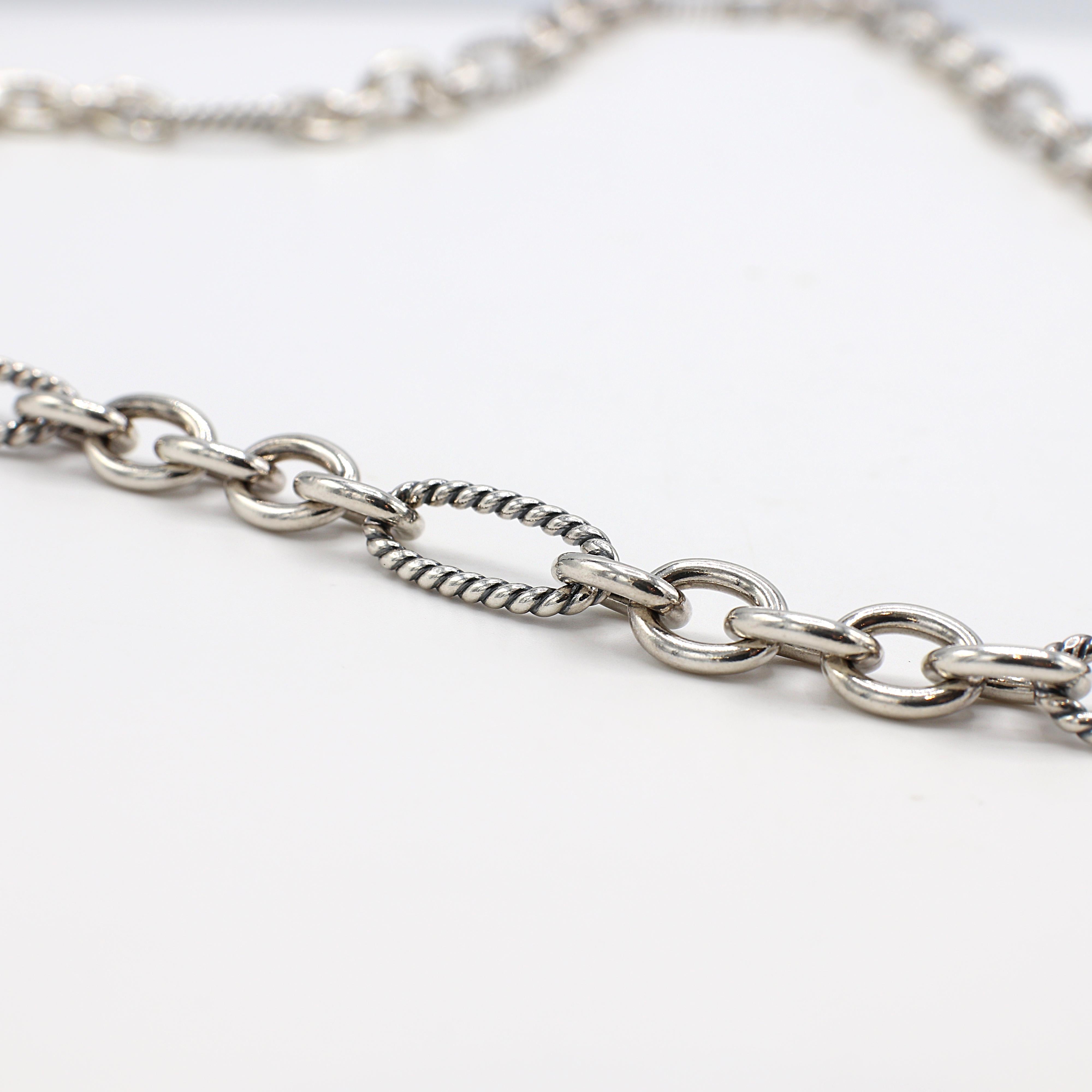 David Yurman Sterling Silver Oval Chain Link Necklace 3