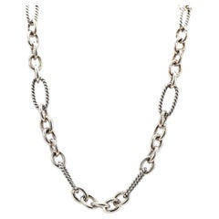 David Yurman Sterling Silver Oval Chain Link Necklace