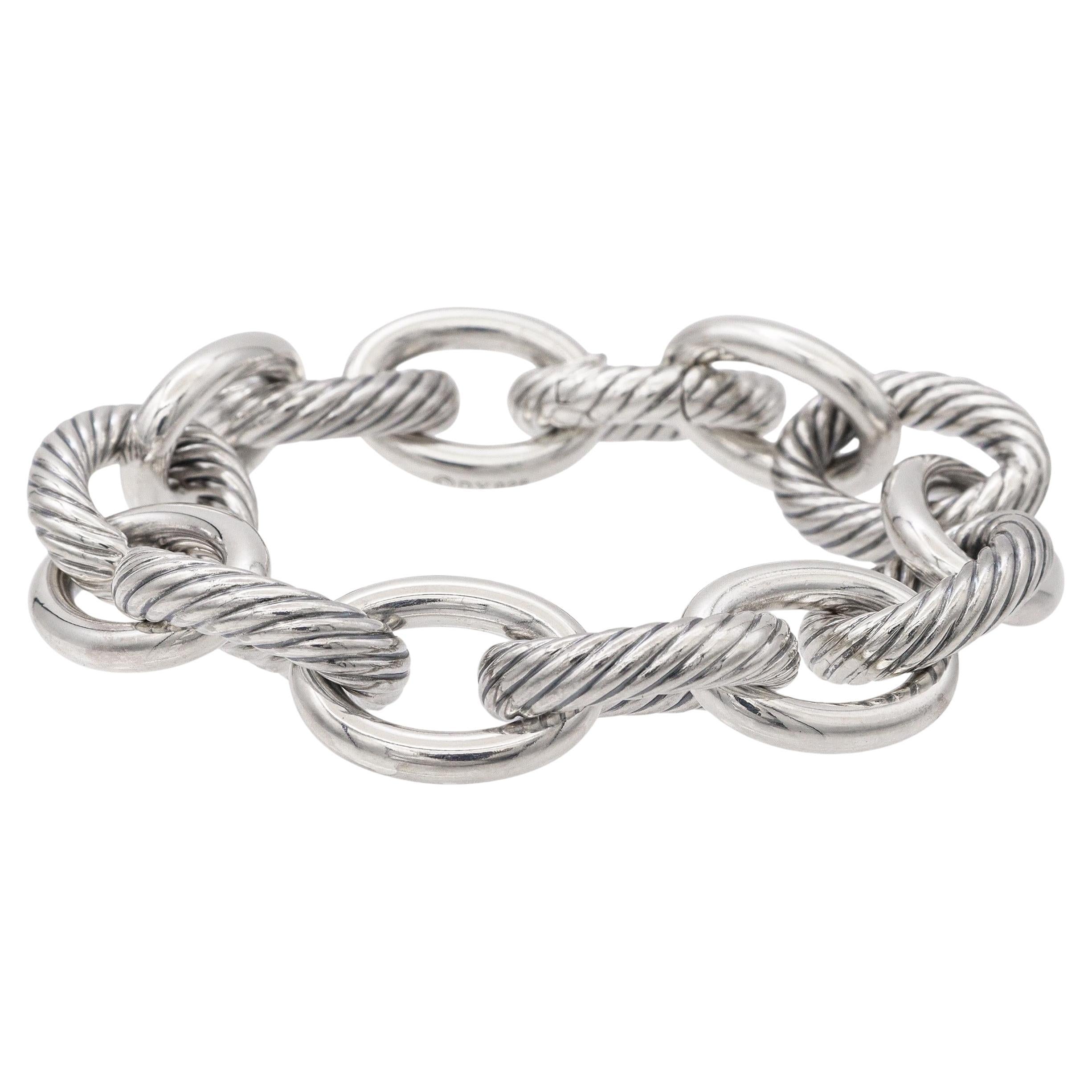 David Yurman Sterling Silver Oval Link Chain Bracelet