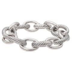 David Yurman Bracciale a catena a maglie ovali in argento sterling