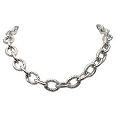 David Yurman Sterling Silver Oval Link Necklace