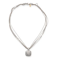 David Yurman Sterling Silver Pave Diamond Albion Pendant Necklace