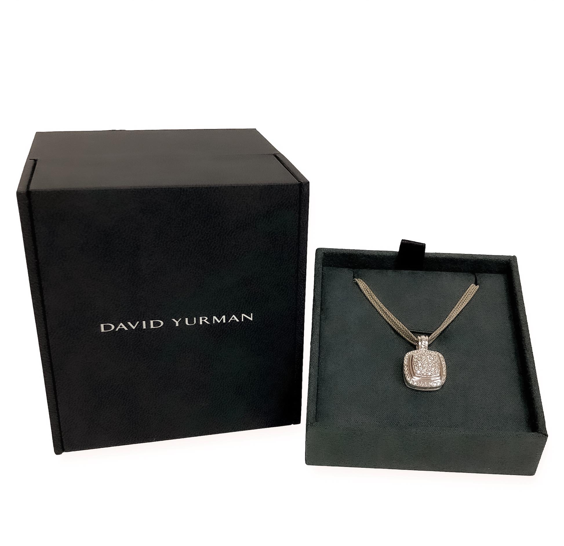 David Yurman Halskette mit Albion-Anhänger aus Sterlingsilber mit Pavé-Diamant 16 lang im Angebot 1