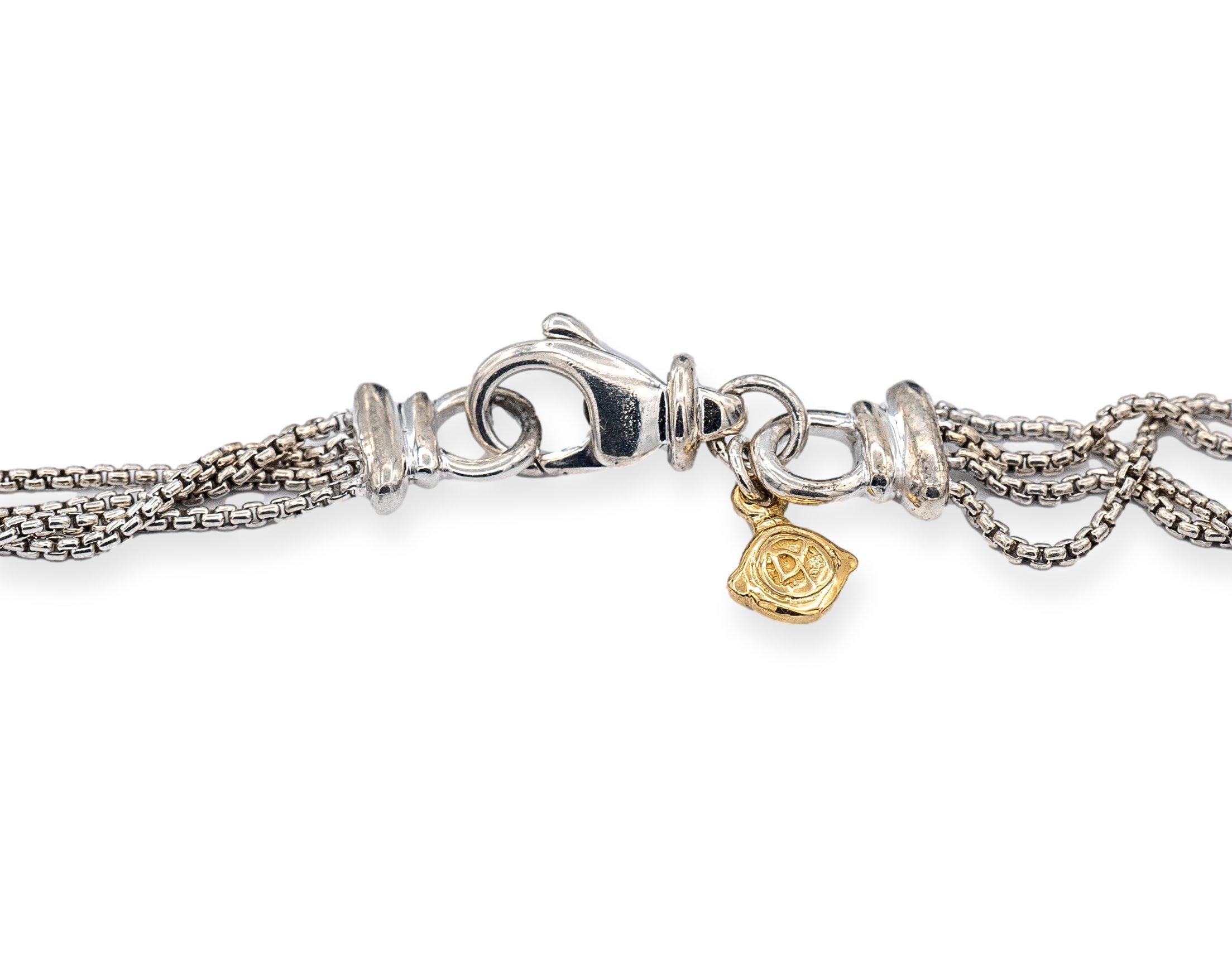 David Yurman - Collana con ciondolo Albion in argento sterling e pavé di diamanti in vendita 1