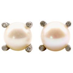 David Yurman - Clous d'oreille câble en argent sterling avec perles et diamants