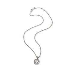 David Yurman Sterling Silver Pearl and Diamond Crossover Pendant