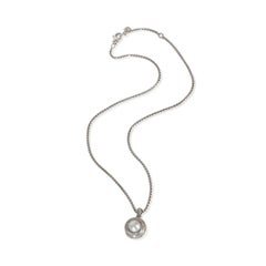 David Yurman Sterling Silver Pearl and Diamond Crossover Pendant