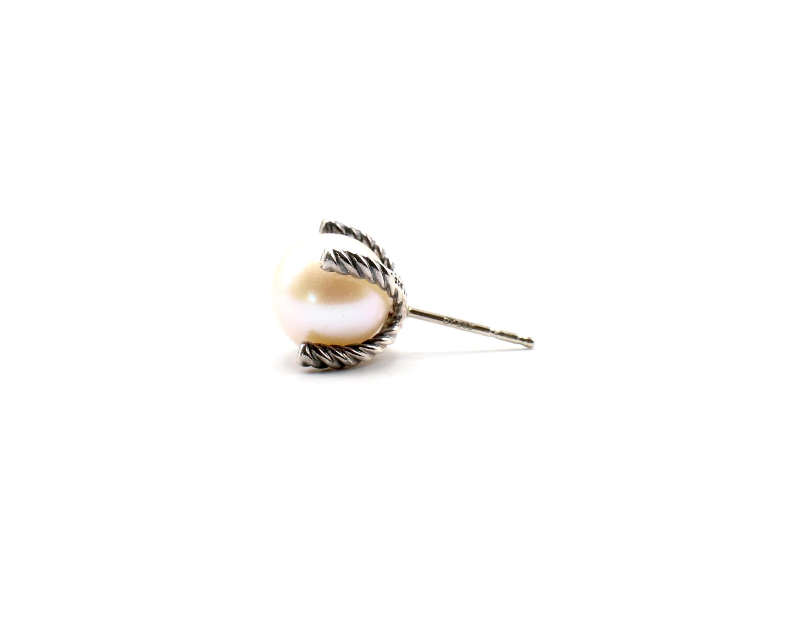 david yurman pearl and diamond earrings