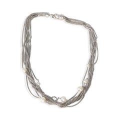 David Yurman - Collana a più catene con perle in argento sterling - Stazione di perle