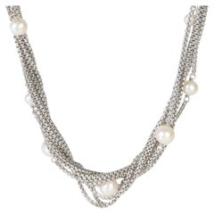 David Yurman - Collana a più catene con perle in argento sterling - Stazione di perle