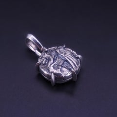 David Yurman Sterling Silver Petrvs Dragon Coin amulet Pendant