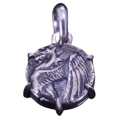David Yurman Sterling Silver Petrvs Dragon Coin amulet Pendant