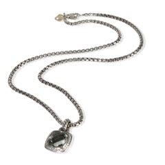 David Yurman Sterling Silver Prasiolite and Diamond Albion Pendant