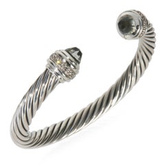 David Yurman Sterling Silver Prasiolite and Diamond Cable Classic Bracelet