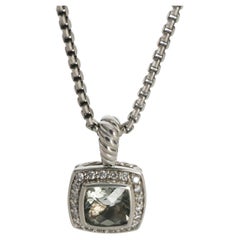 David Yurman Sterling Silver Prasiolite and Diamond Petite Albion Pendant