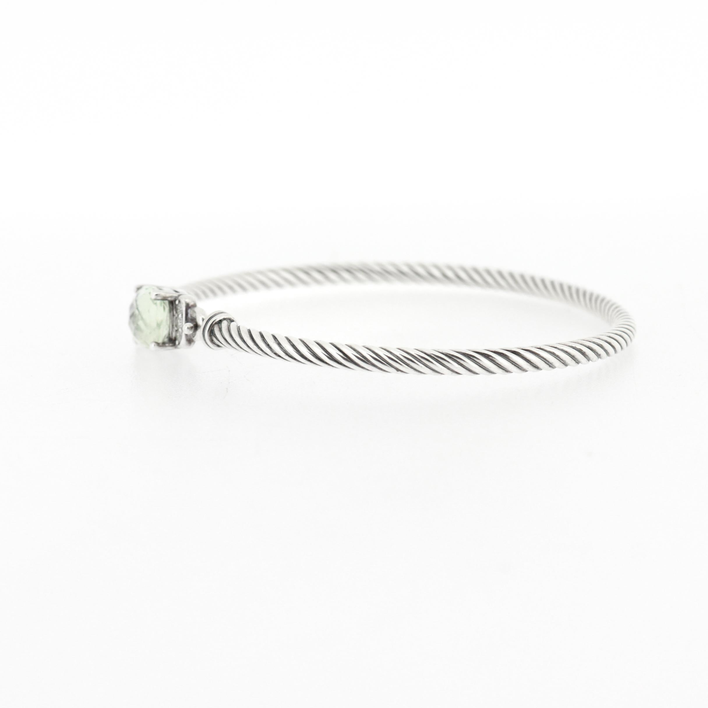 De las mujeres David Yurman Pulsera Wheaton de Plata de Ley, Prasiolita y Diamantes de 3 mm en venta