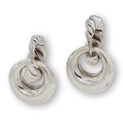 David Yurman Sterling Silver Pure Form Door Knocker Earrings