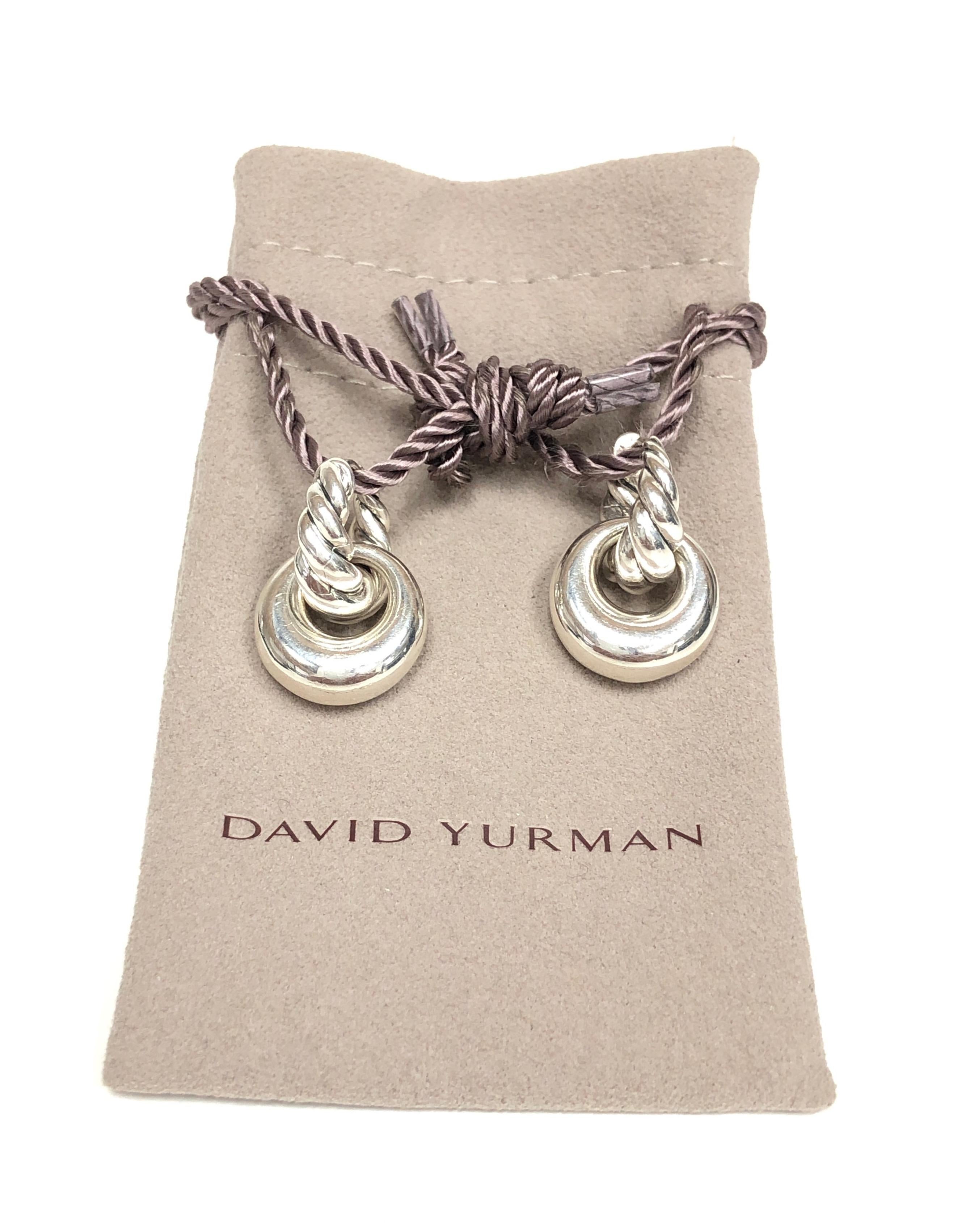 Women's David Yurman Sterling Silver Pure Form Door Knocker Earrings