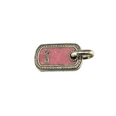David Yurman Sterling Silver Rhodolite and Diamond Dog Tag Pendant #22970