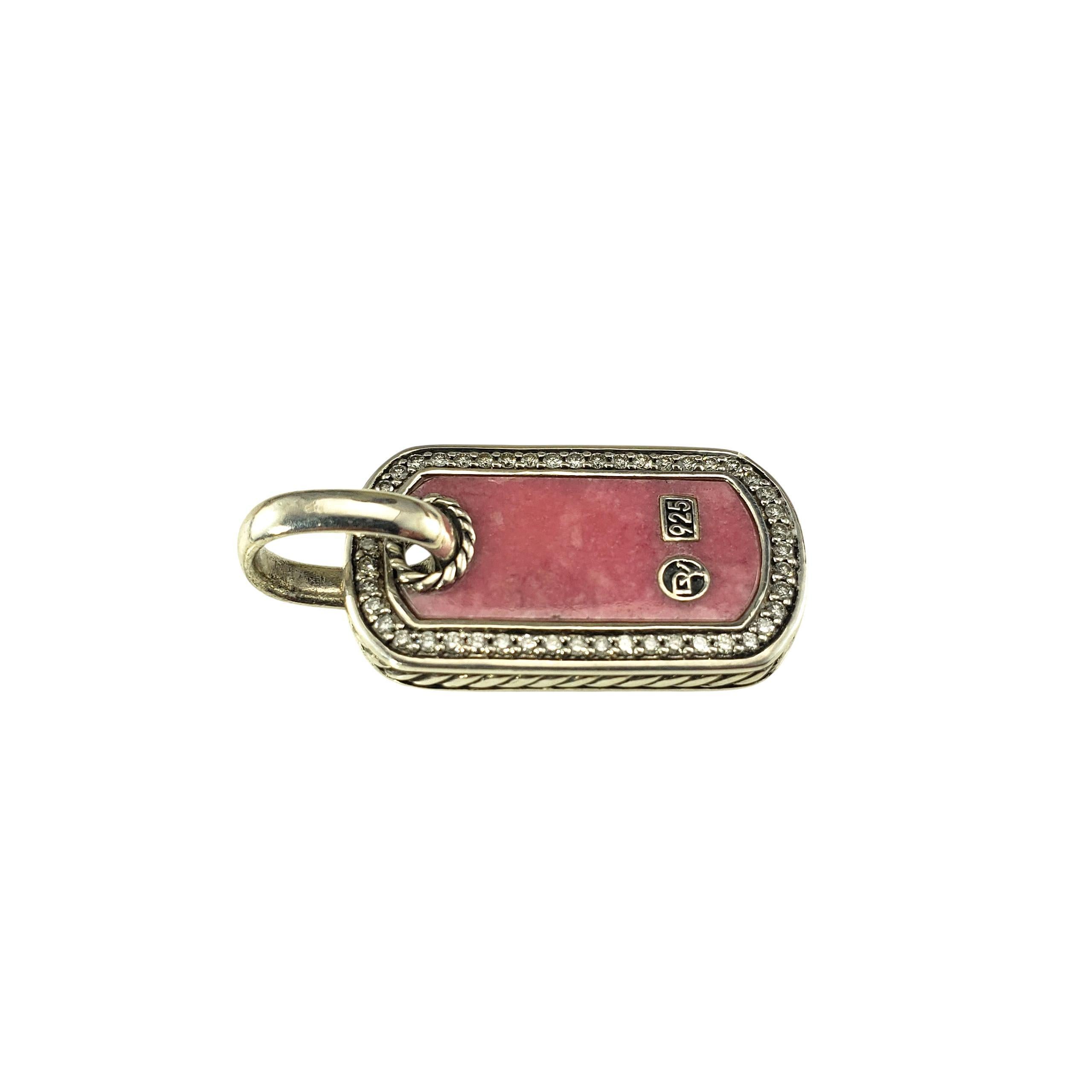 David Yurman Colgante de plata de ley con rodolita y diamantes #22970 Corte redondo en venta