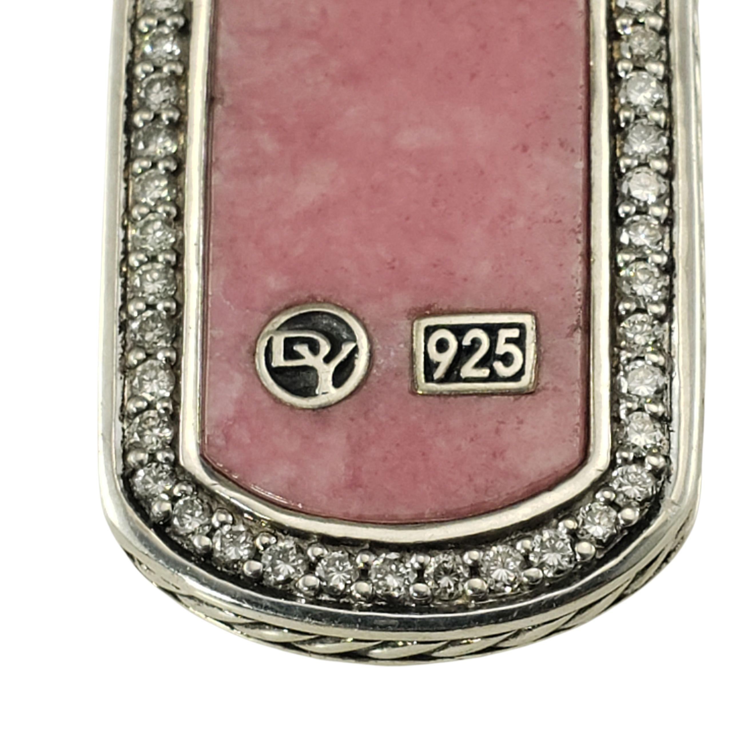 De las mujeres David Yurman Colgante de plata de ley con rodolita y diamantes #22970 en venta