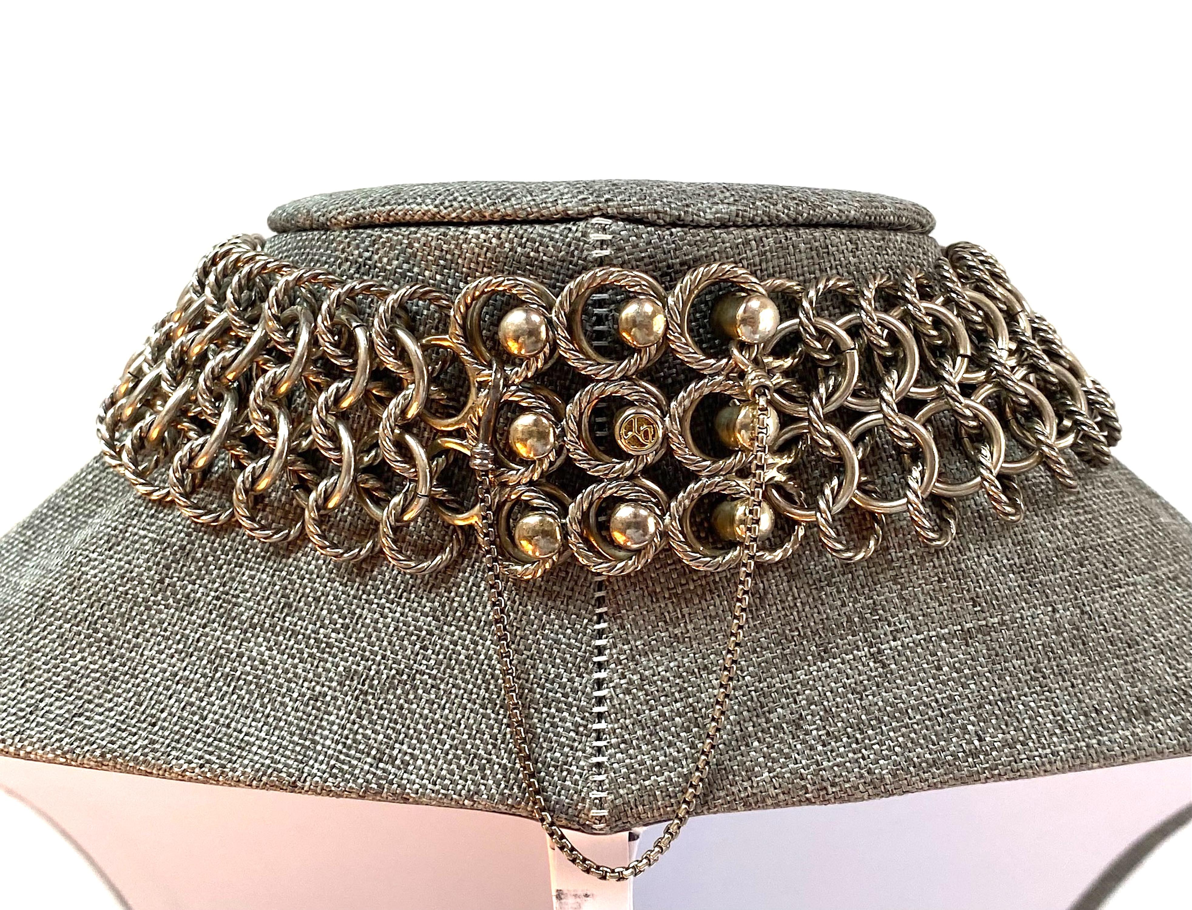 David Yurman Sterling Silver, Rose Quartz, Diamond & 18K Atlas Necklace 4