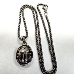 David Yurman Sterling Silver Scarab Pendant Necklace with 18' Chain
