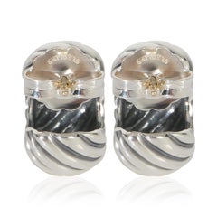 David Yurman Sterling Silver  Sculpted Cable Earrings