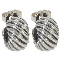 David Yurman Sterling Silver  Sculpted Cable Earrings