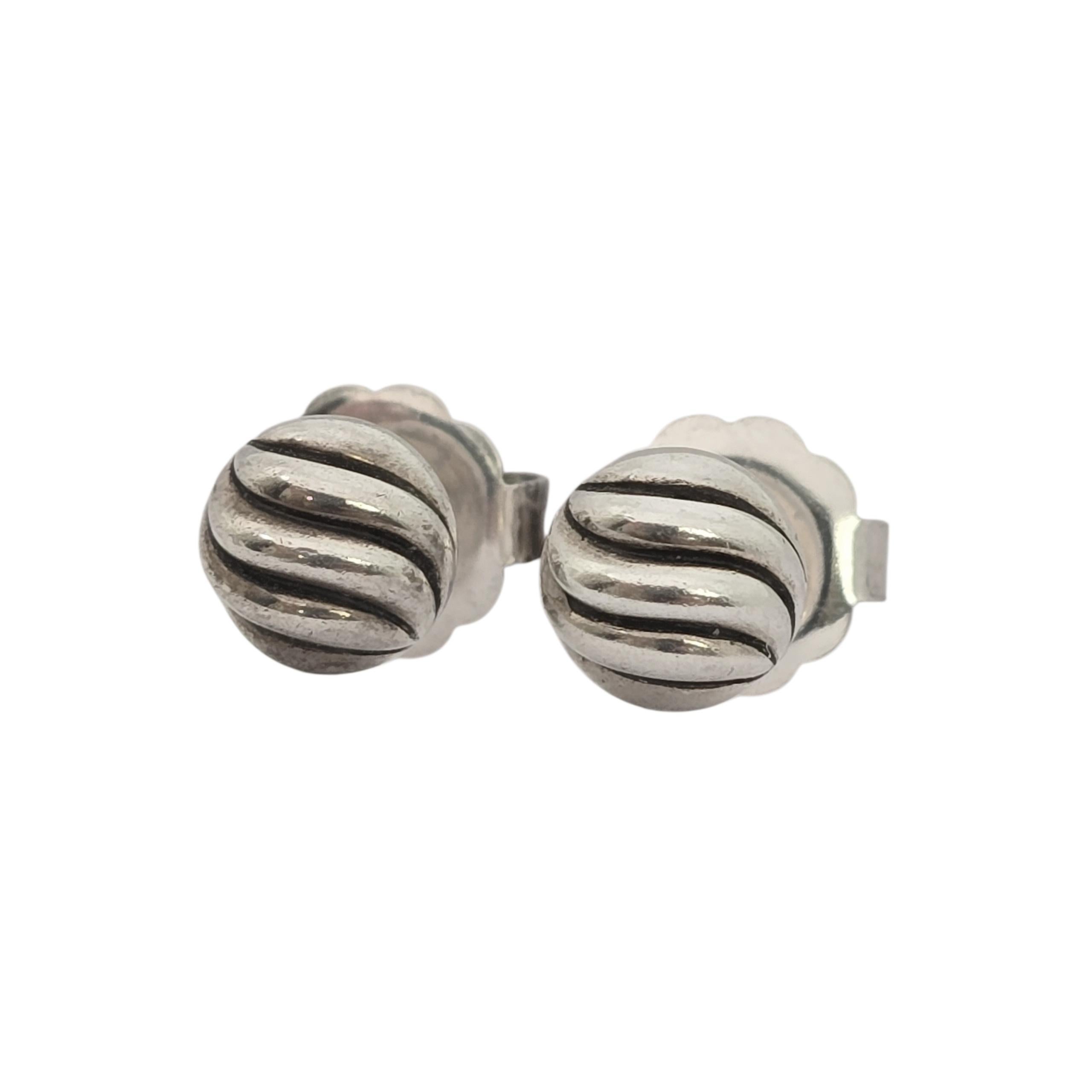 David Yurman Sterling Silver Sculpted Cable Stud Earrings 14K Gold Posts #24098 in vendita 1