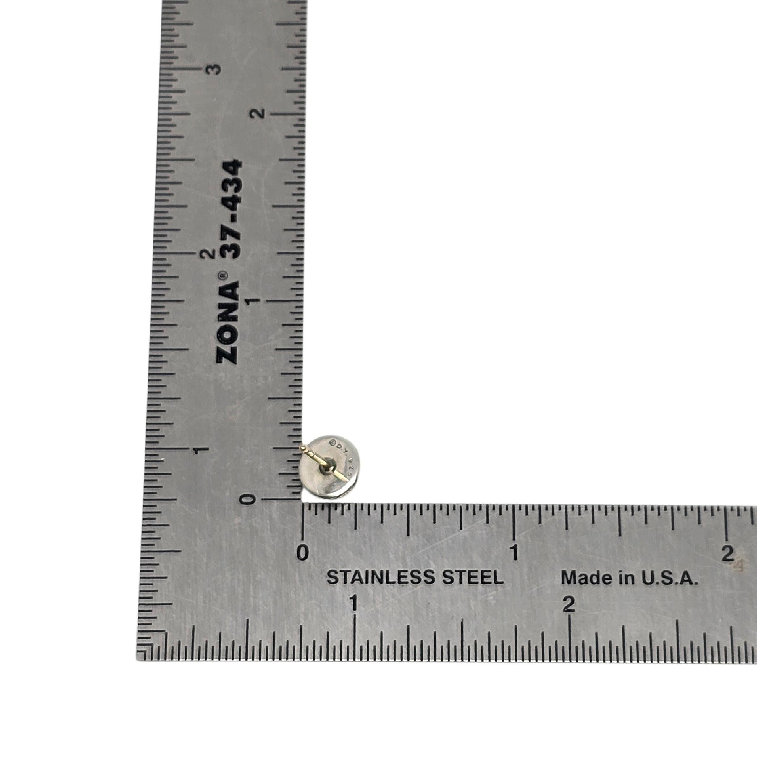 David Yurman Sterling Silver Sculpted Cable Stud Earrings 14K Gold Posts #24098 in vendita 5