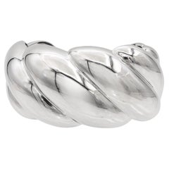 David Yurman Sterling Silver Sculpted Cable Wide Cuff Bracelet