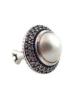 David Yurman Sterling Silver SINGLE Cerise Diamond & Pearl Earring #18312