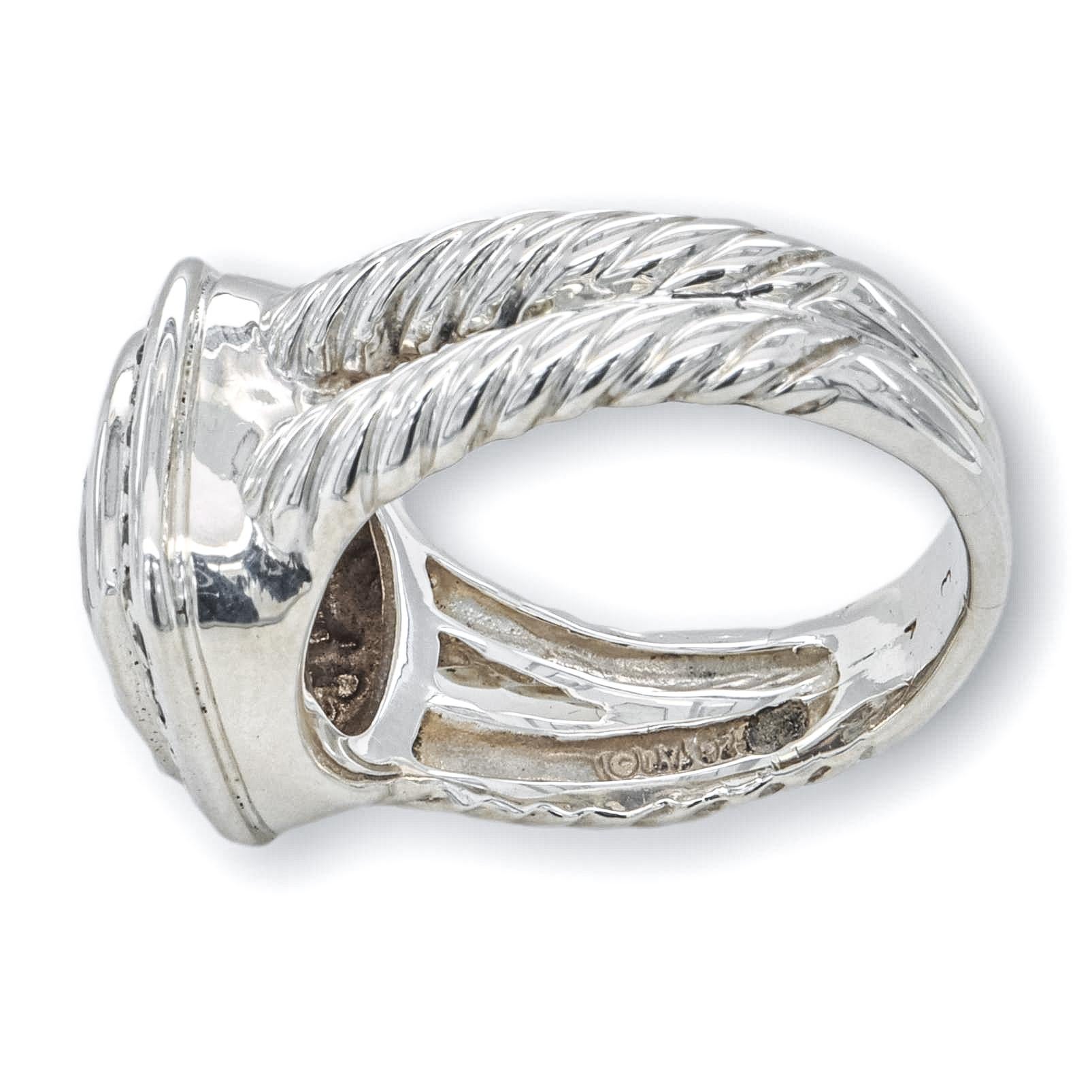 David Yurman Halo-Ring, Sterlingsilber Rauchquarz Albion Diamant (Zeitgenössisch) im Angebot