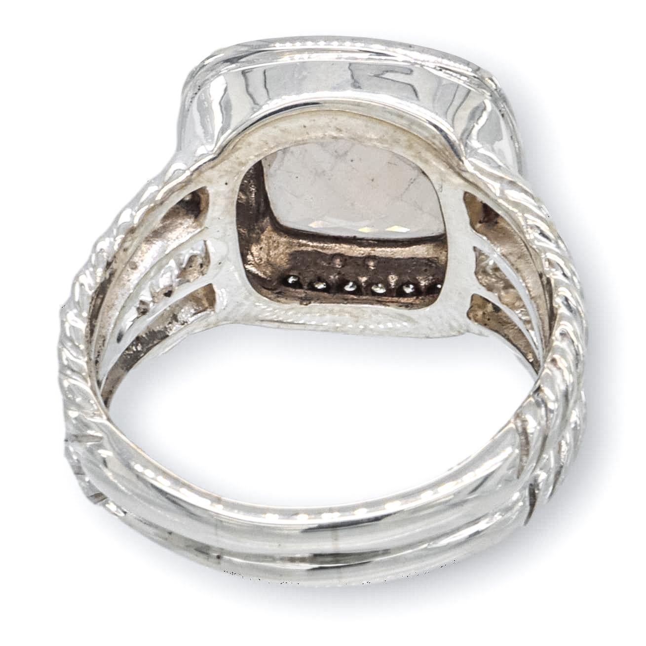 David Yurman Halo-Ring, Sterlingsilber Rauchquarz Albion Diamant im Zustand „Hervorragend“ im Angebot in New York, NY