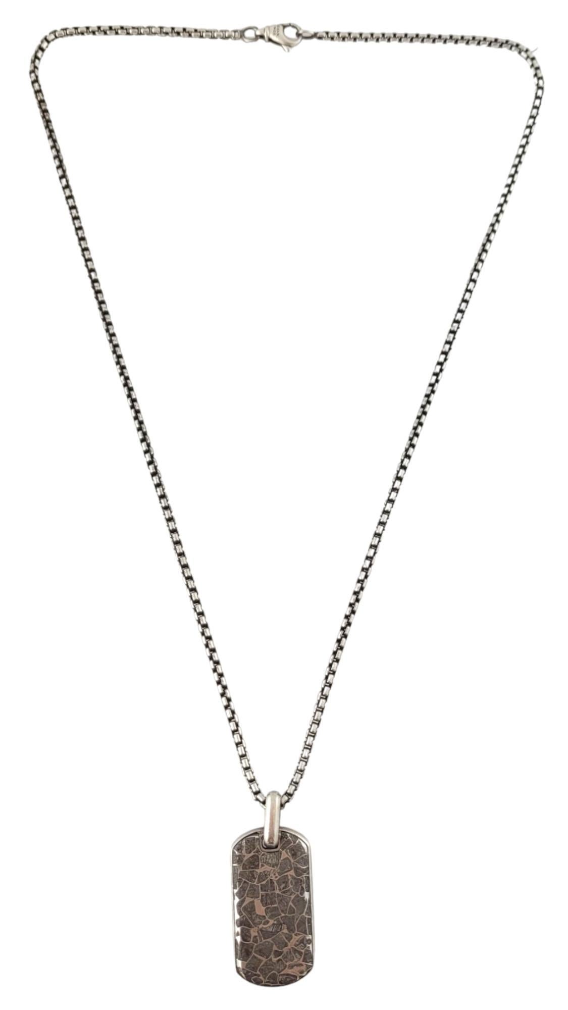 David Yurman Sterlingsilber-Halskette mit Tag-Anhänger #17405 im Zustand „Gut“ in Washington Depot, CT
