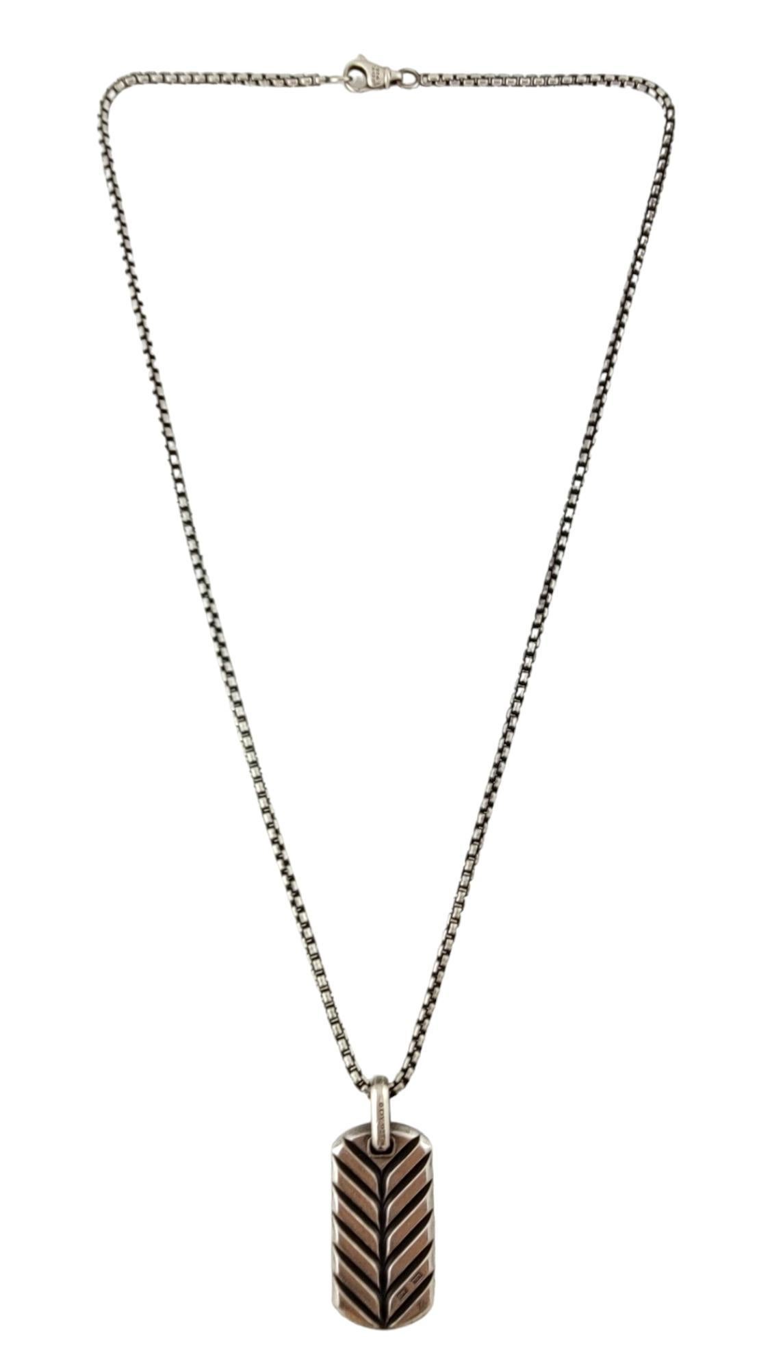 David Yurman Sterlingsilber-Halskette mit Tag-Anhänger #17405 1