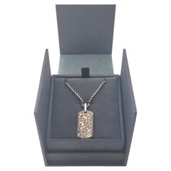 David Yurman, collier pendentif étiquette en argent sterling n°17405