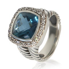 David Yurman Sterling Silver Topaz and Diamond Albion Ring