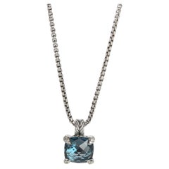 David Yurman Sterling Silver Topaz and Diamond Chatelaine Pendant