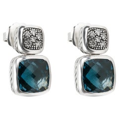 David Yurman Ohrringe aus Sterlingsilber mit Topas und Diamant-Chiclet