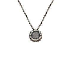 David Yurman Sterling Silver Turquoise Chatelaine Pendant Necklace #20828