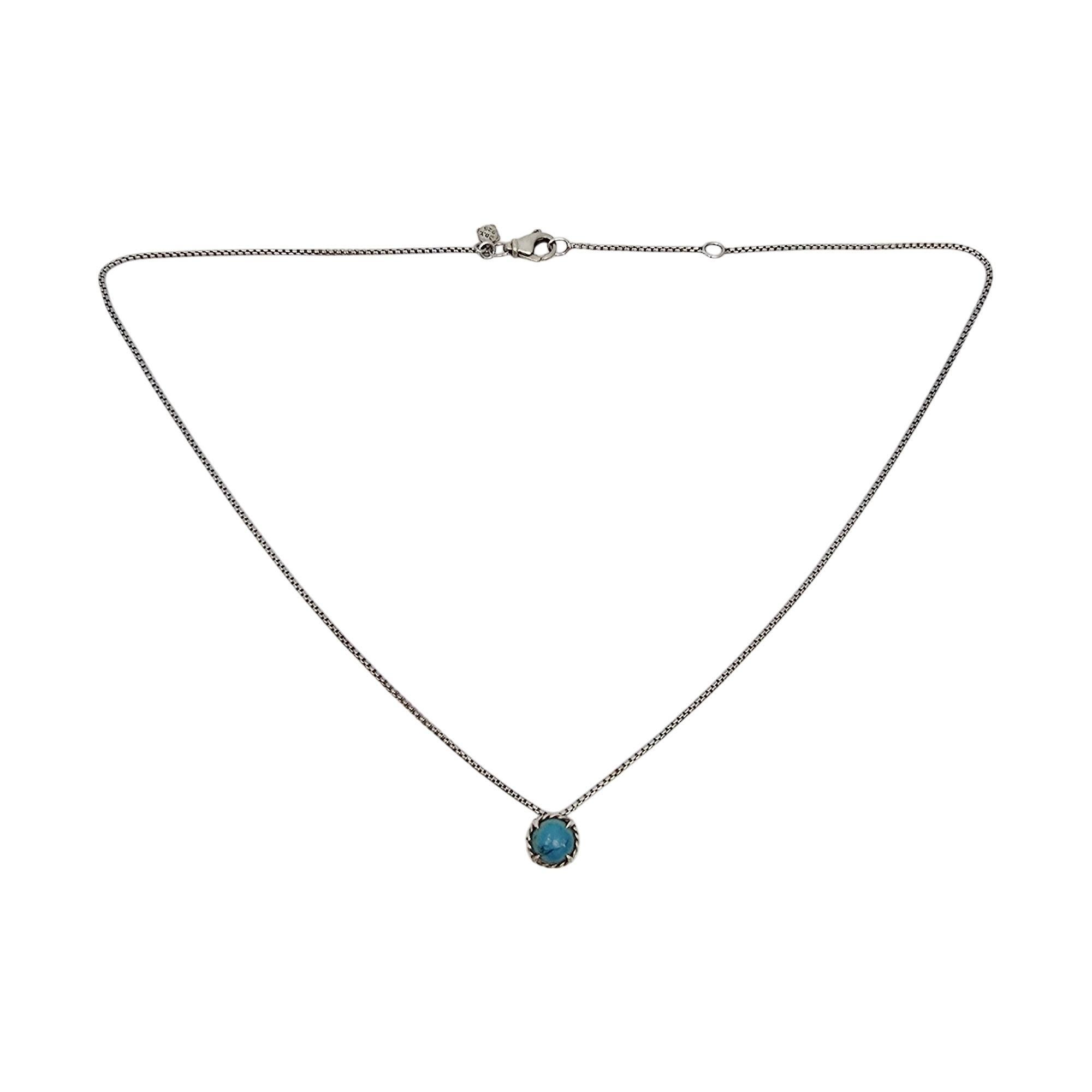 Cabochon David Yurman Sterling Silver Turquoise Chatelaine Pendant Necklace #20828 For Sale